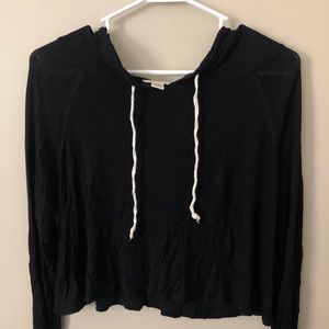 Black Cropped Hoodie